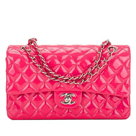 chanel patent pink medium flap bag|Chanel pink double flap bag.